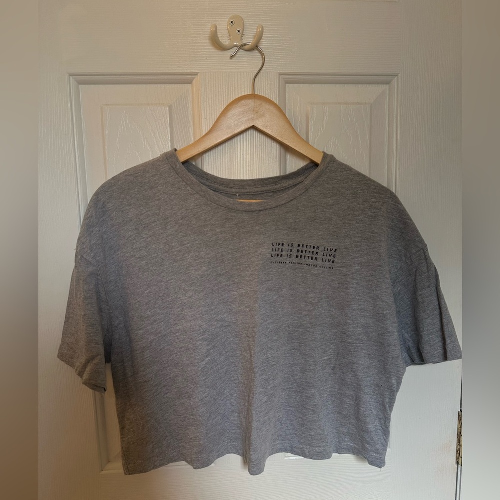 CycleBar Gray Cropped T-Shirt